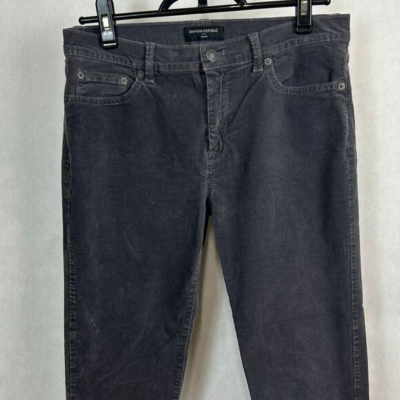 Banana Republic Corduroy Jeans Gray Womens Sz 30 Skinny Stretch Mid-Rise - Picture 2 of 11